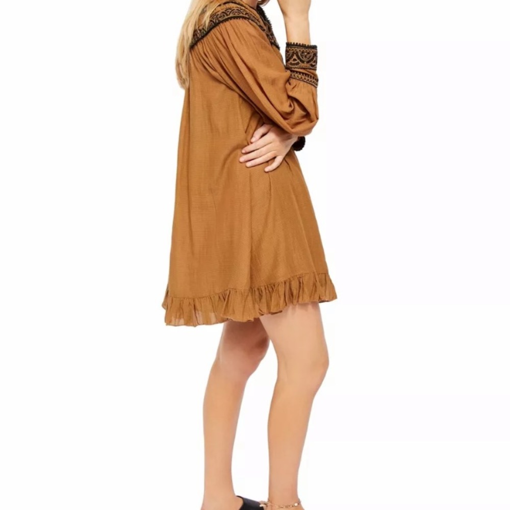 FREE PEOPLE Long Sleeve Keyhole  Trapeze Dress - Picture 3 of 4